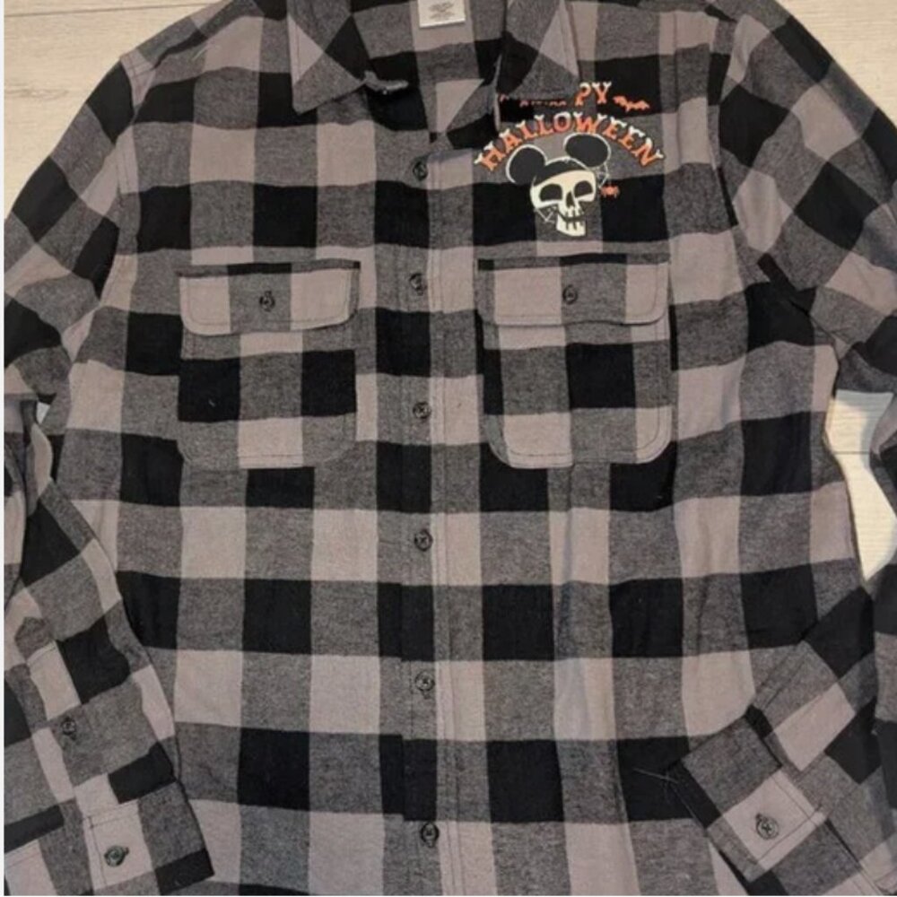Walt Disney World Halloween Long Sleeve Plaid Shirt for Adults Size L - Picture 5 of 5